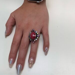 Vintage Nicky Butler Multi Gemstone .925 Sterling Silver Cocktail Ring Size 7.5